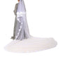 Dolce & Gabbana White Floral LaceNylon Floor Length 3M Long Veil