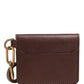 Dolce & Gabbana Brown Leather Logo Embossed Key Chain Card Holder Wallet