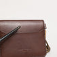 Dolce & Gabbana Brown Leather Logo Embossed Key Chain Card Holder Wallet