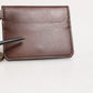 Dolce & Gabbana Brown Leather Logo Embossed Key Chain Card Holder Wallet