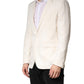 Dolce & Gabbana White Cotton Single Breasted Jacket Blazer