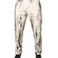 Dolce & Gabbana White Distressed Paint Print LooseDenim Jeans