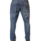 Dolce & Gabbana Blue Cotton Drawstring Straight Denim Jeans