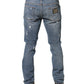 Dolce & Gabbana Blue Tattered Slim Fit Cotton Denim Jeans