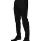 Dolce & Gabbana Black Cotton Skinny Dress Formal Trouser Pants