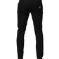 Dolce & Gabbana Black Cotton Skinny Dress Formal Trouser Pants