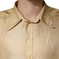 Dolce & Gabbana Yellow Silk Button Down Men Oversize Shirt
