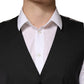Dolce & Gabbana Black Wool Dress Men Formal Waistcoat Vest