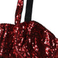 Dolce & Gabbana Red Sequined Nylon Balconnet Bra Underwear
