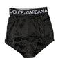 Dolce & Gabbana Black Logo Girdle High Waist Panty  Underwear