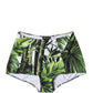 Dolce & Gabbana Green Leaf Print High-Waisted Girdle Beachwear