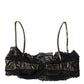Dolce & Gabbana Black Silk Underwired Balconnet Bra Underwear