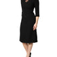 Dolce & Gabbana Black Wool Sacred Heart Patch Midi Dress