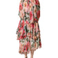 Dolce & Gabbana Multicolor Floral Silk Layered Maxi Dress