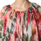 Dolce & Gabbana Multicolor Floral Silk Layered Maxi Dress