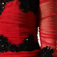 Dolce & Gabbana Red Mesh Trim Bodycon Sheath Midi Dress