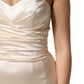 Dolce & Gabbana White Satin Strapless Sheath Maxi Dress