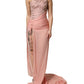 Dolce & Gabbana Pink Embellished One Shoulder Maxi Dress