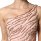 Dolce & Gabbana Pink Embellished One Shoulder Maxi Dress
