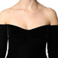 Dolce & Gabbana Black Off Shoulder Bodycon Long Gown Dress