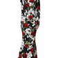 Dolce & Gabbana Black Floral Viscose Bodycon Long Gown Dress