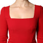 Dolce & Gabbana Red Viscose Sheath Bodycon Mermaid Dress