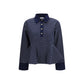 Ganni Blue Cotton Polo Shirt