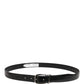 Dolce & Gabbana Men Black Classic Leather Metal Buckle Belt