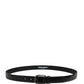 Dolce & Gabbana Men Black Classic Leather Metal Buckle Belt