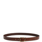 Dolce & Gabbana Men Brown Classic Leather Metal Buckle Belt