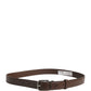 Dolce & Gabbana Belt Men Brown Classic Leather Metal Buckle Belt
