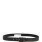 Dolce & Gabbana Men Black Classic Leather Metal Buckle Belt