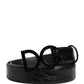 Dolce & Gabbana Men Black Exotic Leather Logo Buckle Belt