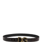 Dolce & Gabbana Men Black Exotic Leather Logo Buckle Belt