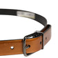 Dolce & Gabbana Men Brown Classic Leather Metal Buckle Belt