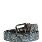 Dolce & Gabbana Men Multicolor Sequin Silver Metal Buckle Belt