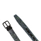 Dolce & Gabbana Men Multicolor Sequin Silver Metal Buckle Belt