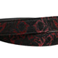 Dolce & Gabbana Black Red Polyester Silver Metal Buckle Belt