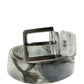 Dolce & Gabbana Men White Floral PVC Silver Metal Buckle Belt