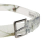 Dolce & Gabbana Men White Floral PVC Silver Metal Buckle Belt