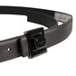 Dolce & Gabbana Men Silver Classic Leather Square Buckle Belt