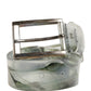 Dolce & Gabbana Men White Floral PVC Silver Metal Buckle Belt