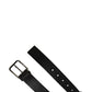 Dolce & Gabbana Men Black Classic Leather Metal Buckle Belt