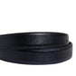 Dolce & Gabbana Men Black Classic Leather Square Buckle Belt