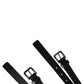 Dolce & Gabbana Black Double Strap Leather Silver Buckle Belt