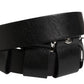 Dolce & Gabbana Black Calf Leather Silver Metal Buckle Belt