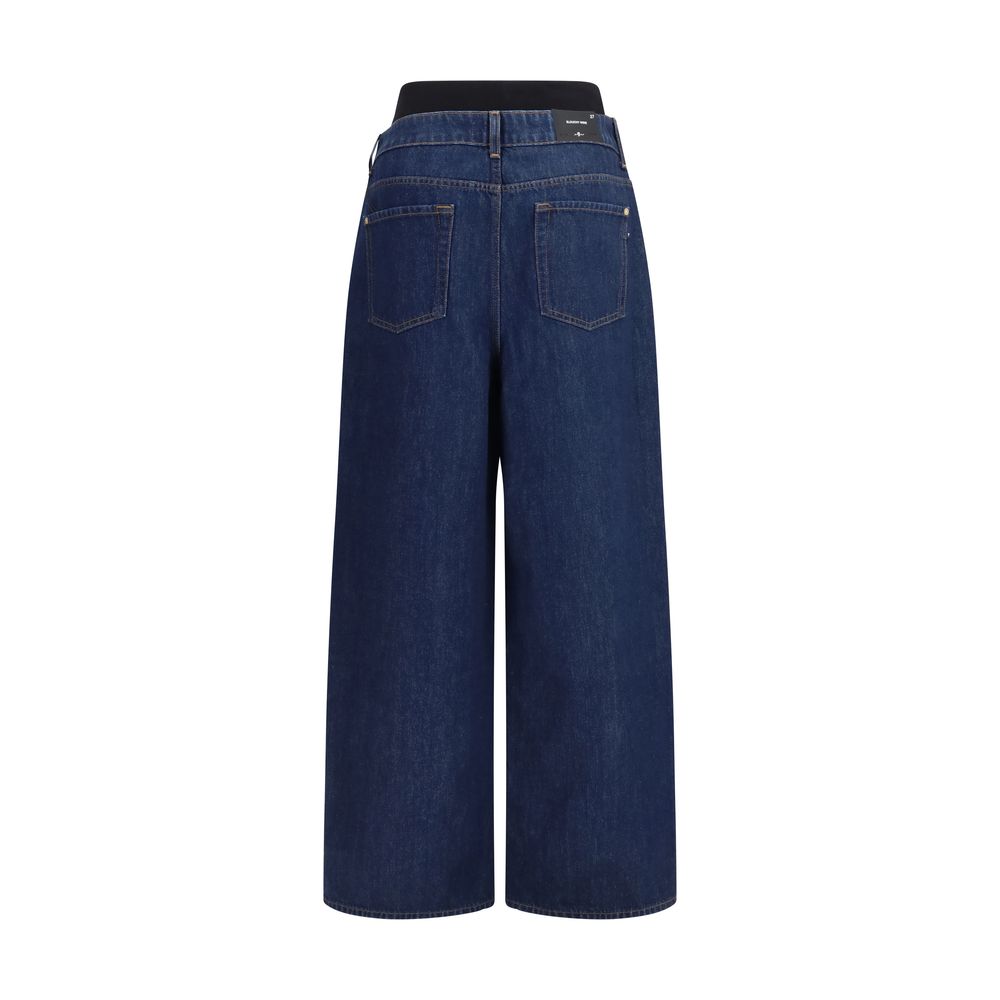 7FOR Blue Cotton Relaxed Fit Jeans