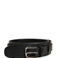 Dolce & Gabbana Men Black Classic Leather Metal Buckle Belt