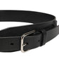 Dolce & Gabbana Men Black Classic Leather Metal Buckle Belt
