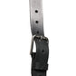 Dolce & Gabbana Black Double Strap Leather Silver Buckle Belt